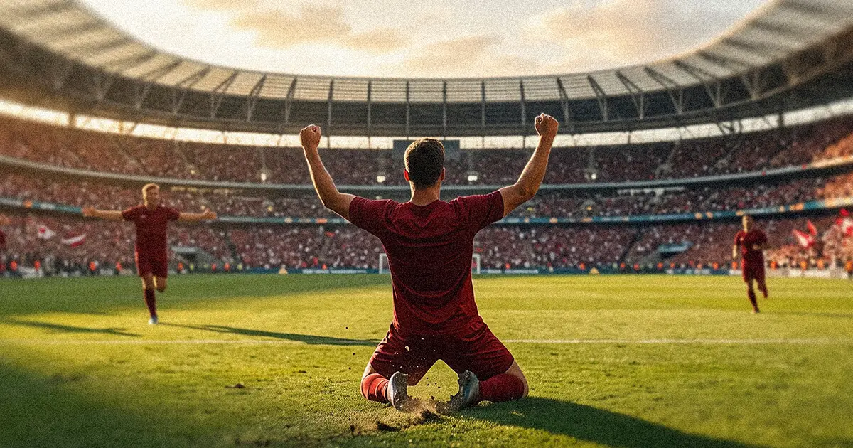 Ilustracion: Un jugador celebra un gol de México ante Estados Unidos.