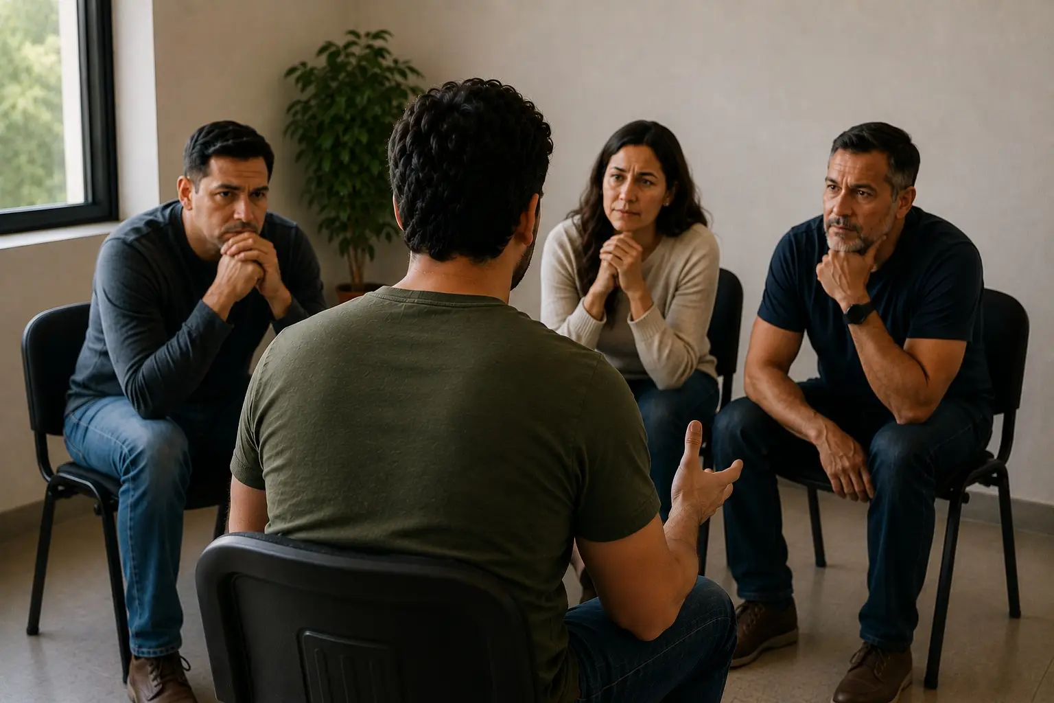 Reunión de un grupo de apoyo de Ludópatas Anónimos en México