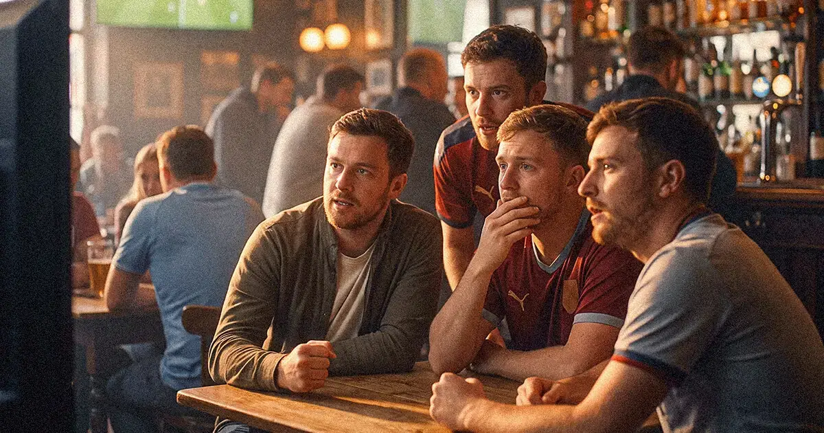 Amigos en un bar siguen un partido, ideas de nombres para equipos de futbol