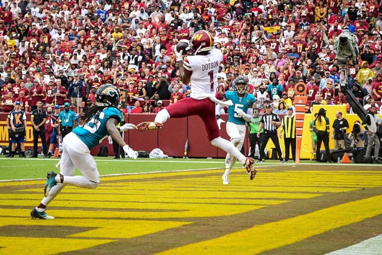 Jugador de la NFL celebrando un touchdown