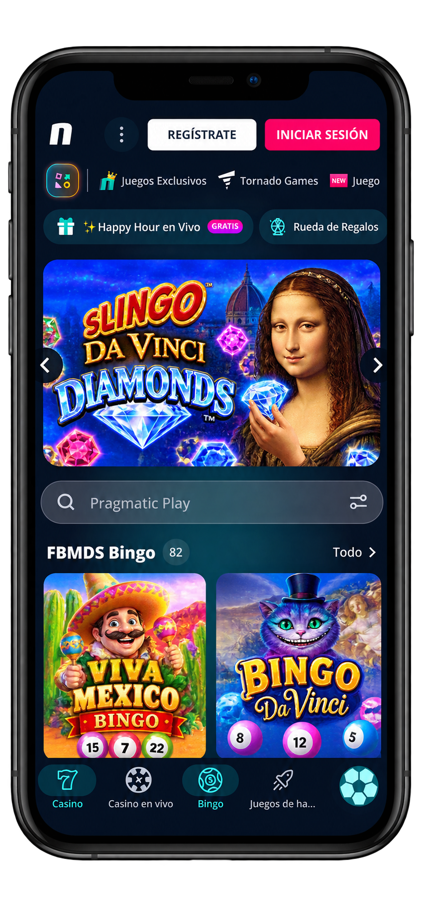 Novibet Casino en el móvil: sección de bingo y slingo