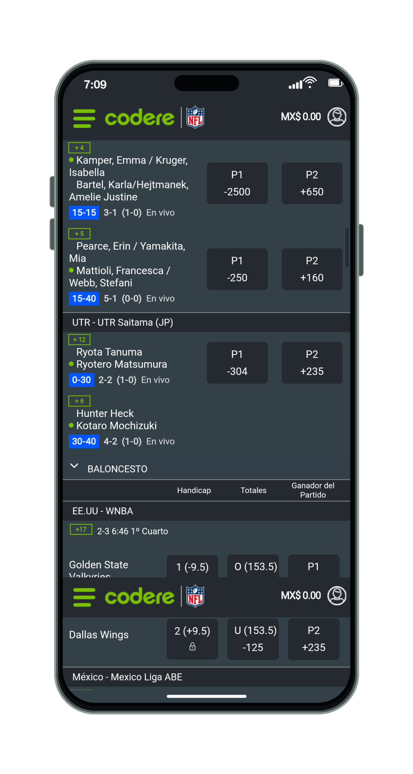 Codere en el móvil: apuestas en vivo