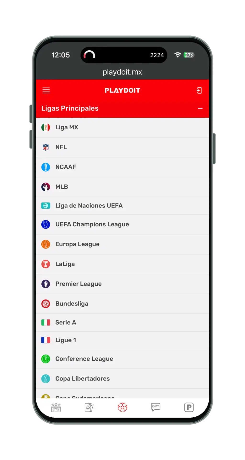 Playdoit en el móvil: ligas y deportes disponibles