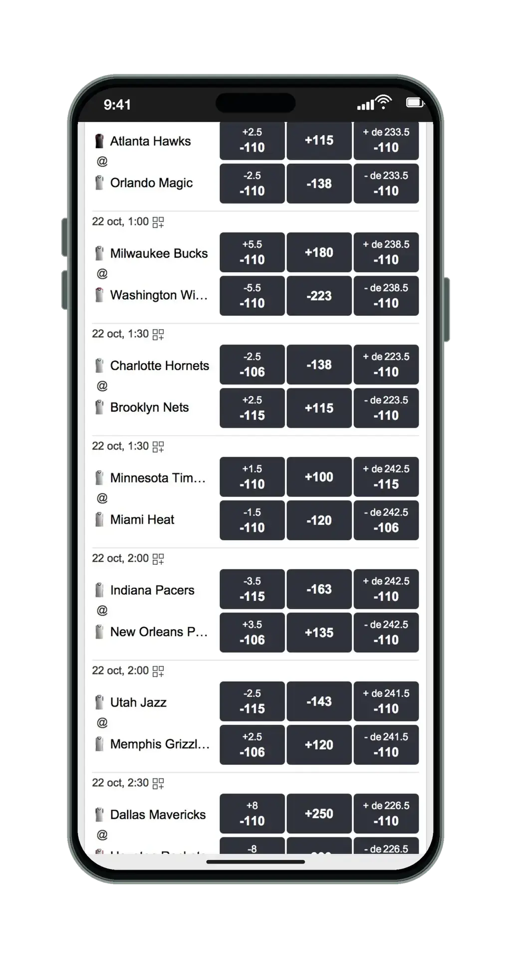 SportiumBet en el móvil: NBA con hándicap, ganador y totales, parte 2 de 5