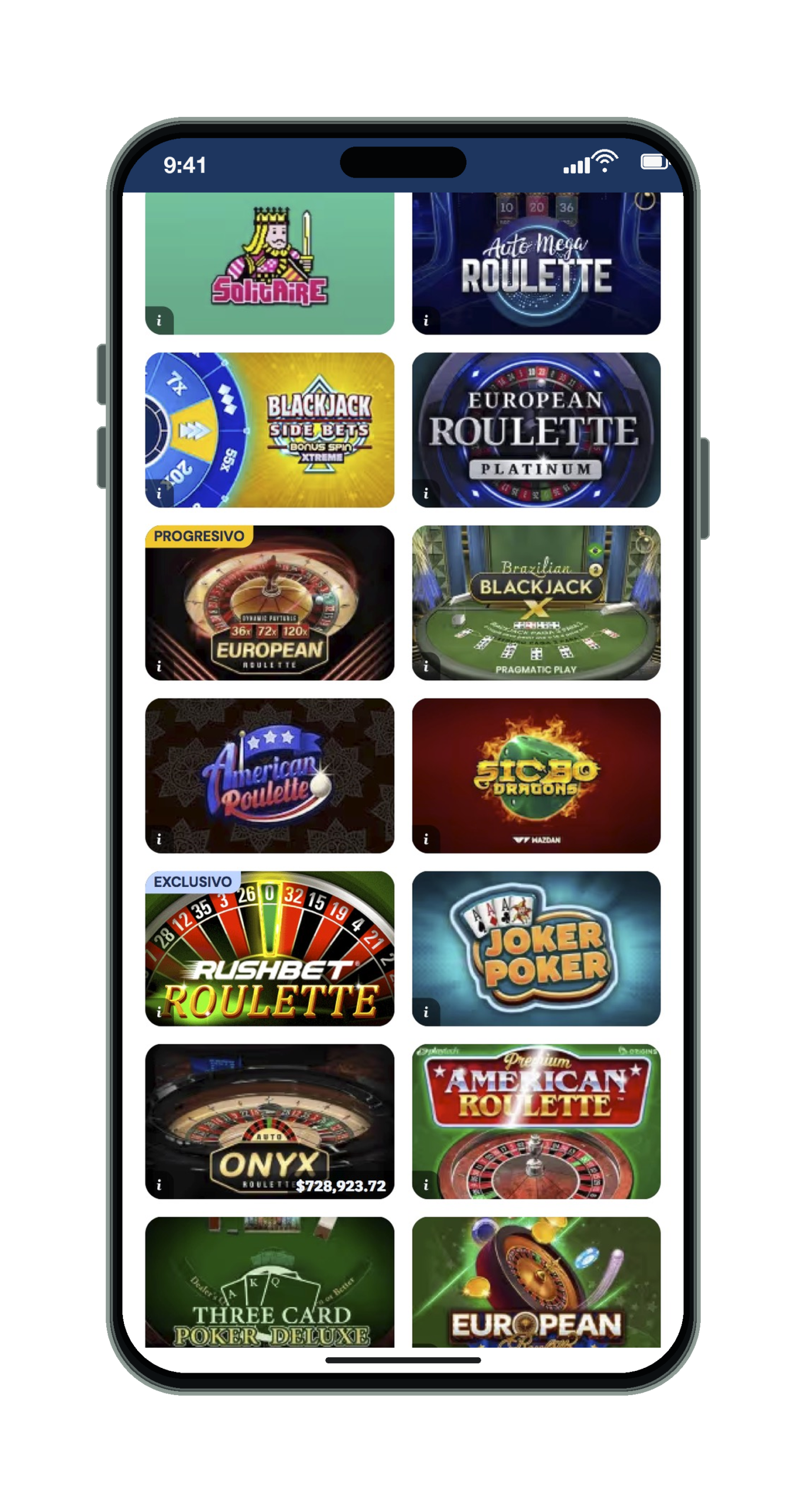 Rushbet en el móvil: ruletas, blackjack y póker en juegos de mesa