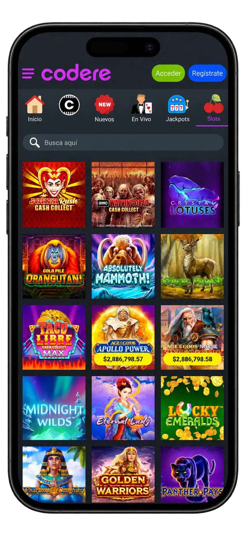 Codere Casino en el móvil: tragamonedas Cash Collect y jackpots
