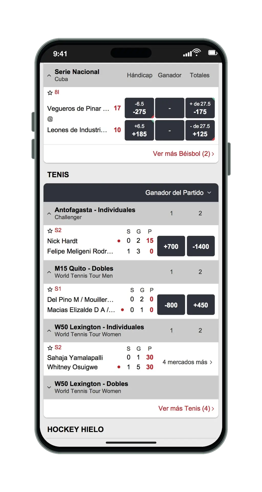 SportiumBet en el móvil: apuestas en vivo, parte 3