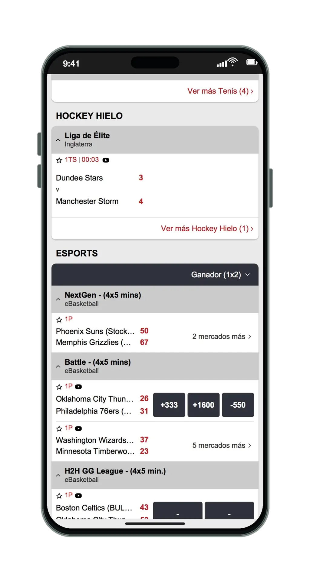 SportiumBet en el móvil: apuestas en vivo, parte 4