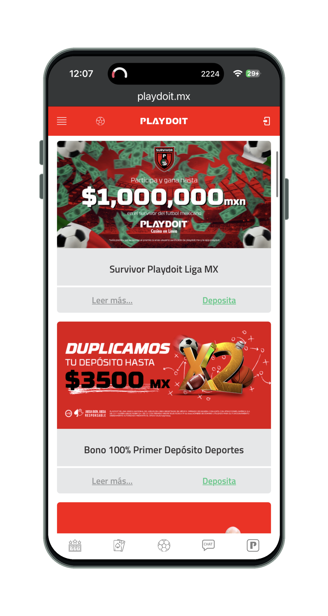 Playdoit en el móvil: bono de bienvenida de deportes