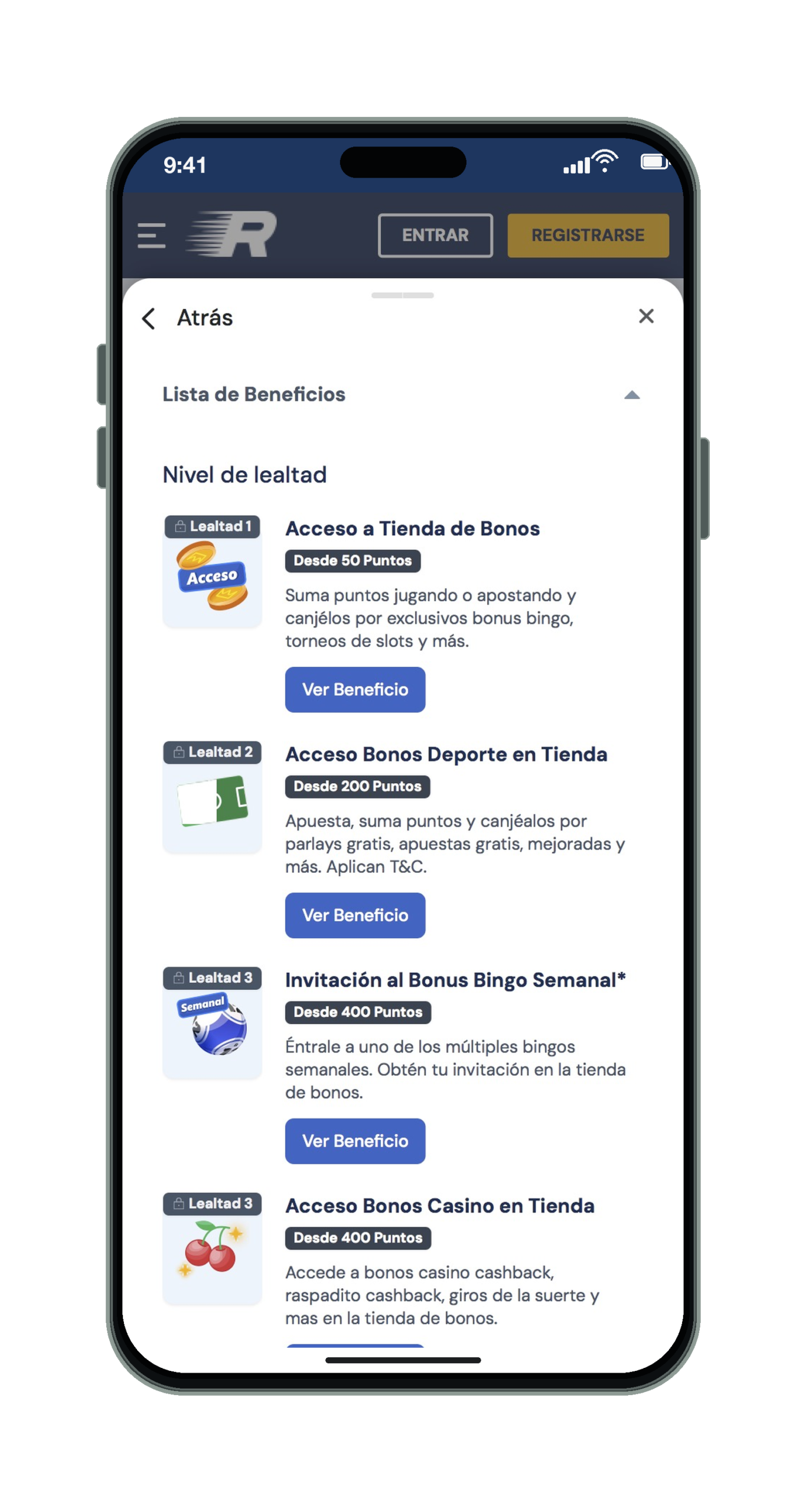 Rushbet en el móvil: programa de lealtad, lista de beneficios, parte 1 de 4