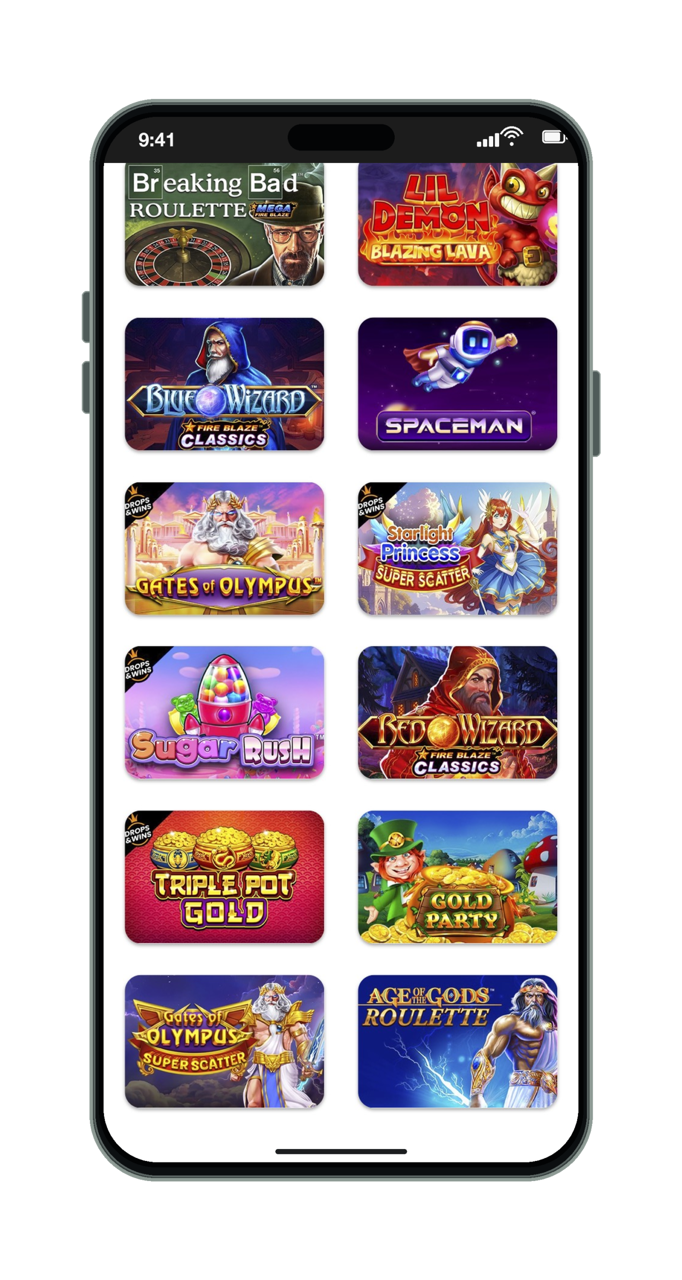 SportiumBet en el móvil: lobby de casino, categoría Populares, parte 3 de 5