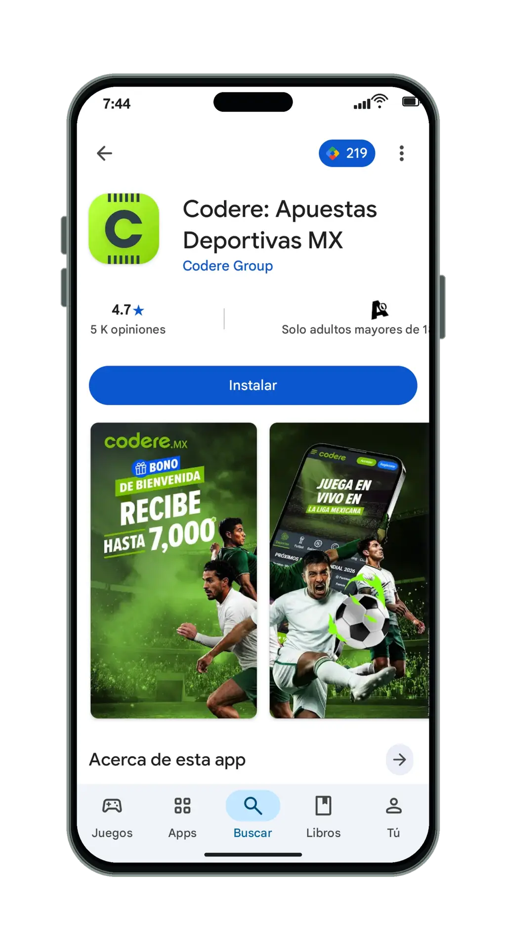 App de Codere en Google Play