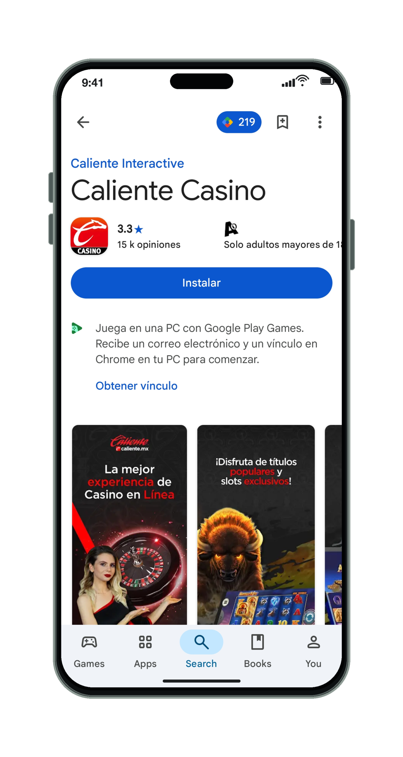 Ficha de Caliente Casino en Google Play