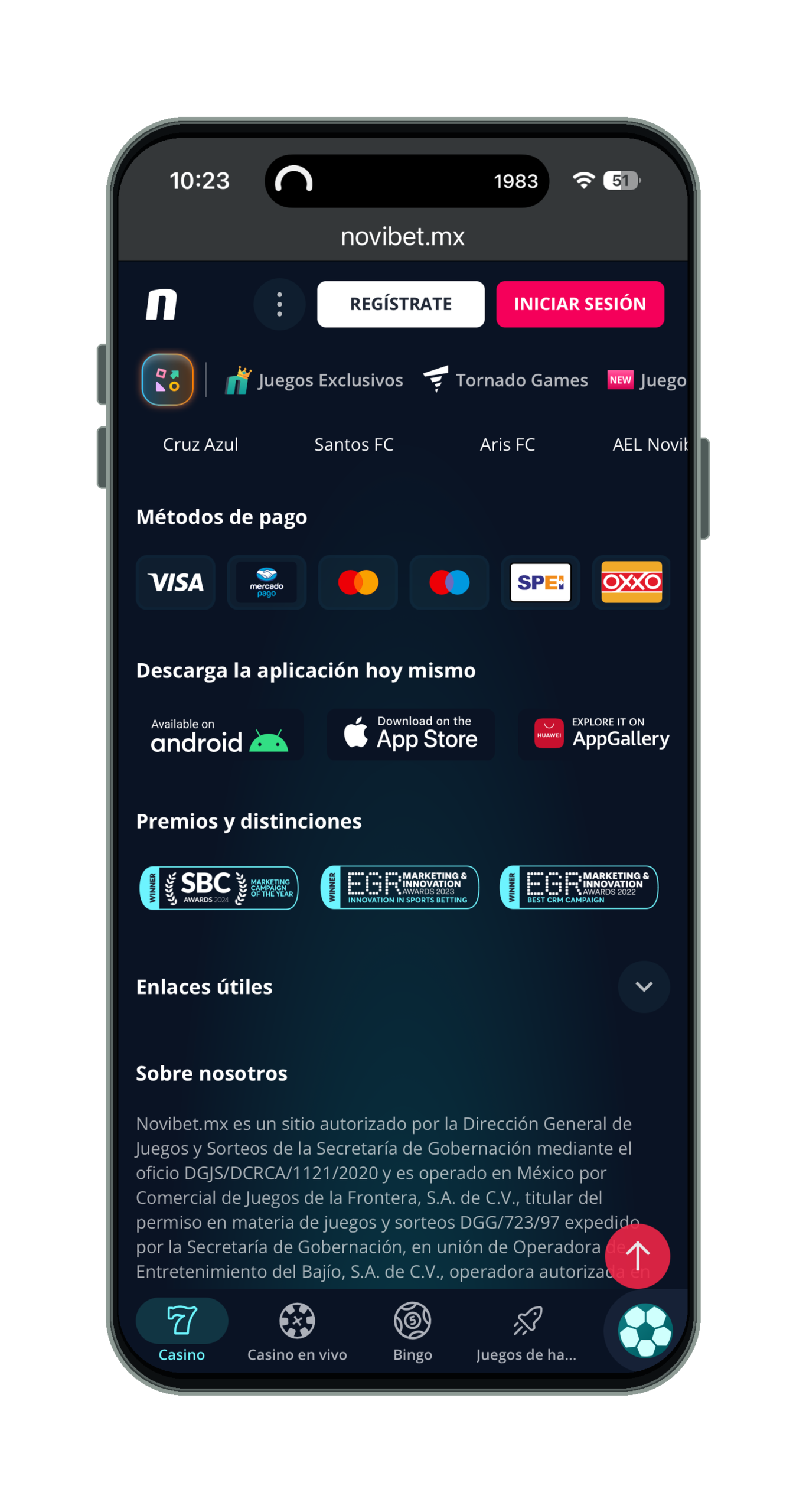 Novibet en el móvil: métodos de pago y descarga de la app